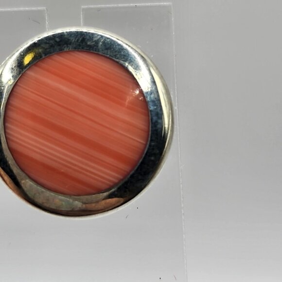 Mexican Silver Coral Earrings Pierced - Picture 4 of 7